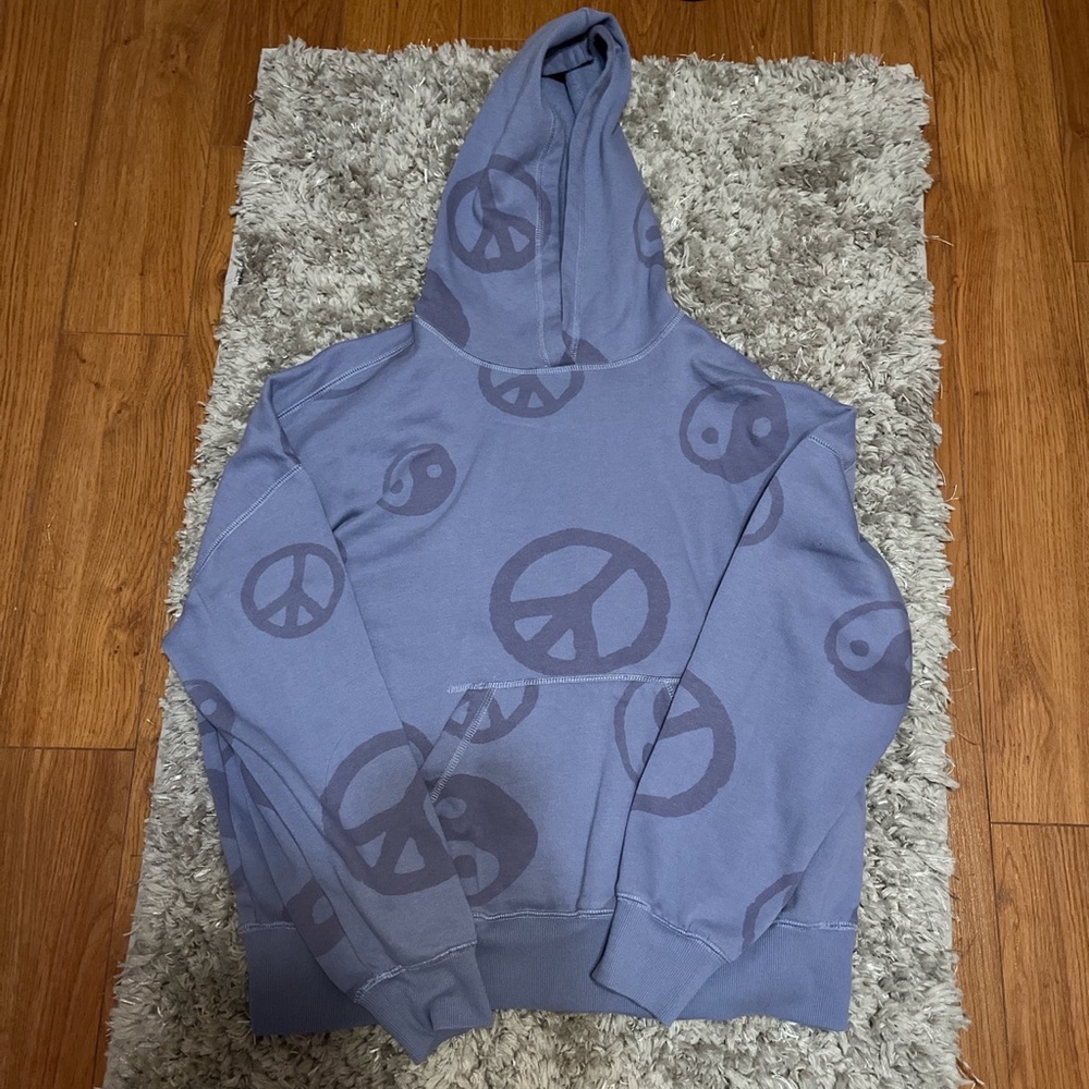 pacsun purple yin yang & peace sign hoodie